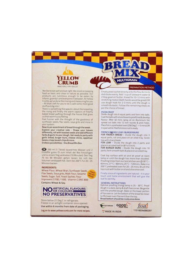 Yellow Crumb Multigrain Bread Pizza Mix 500G High Fiber - Indya