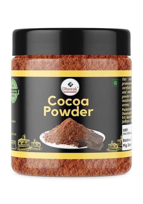 Dhawak Special Dark Cocoa Powder For Cake Making 250 Gms |Natural Unsweetened And Vegan [Jar Pack]