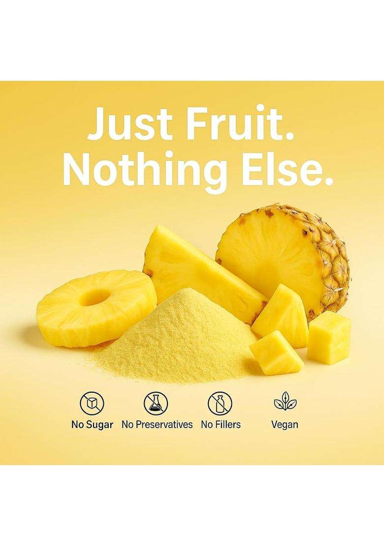 Confect Pineapple Powder | Pure Natural Fruit For Smoothies Baking Beverages Juices Tea Diy Recipes Vegan Gluten Free No Added Sugar – 200 Gms - Indya