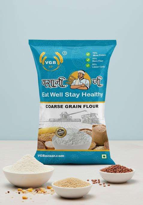 Vgbnp Vasani G Original Mota Anaj Multigrain Flour | Stone Ground Bajra Jowar Makka High Fibre Mix Atta 1 Kg