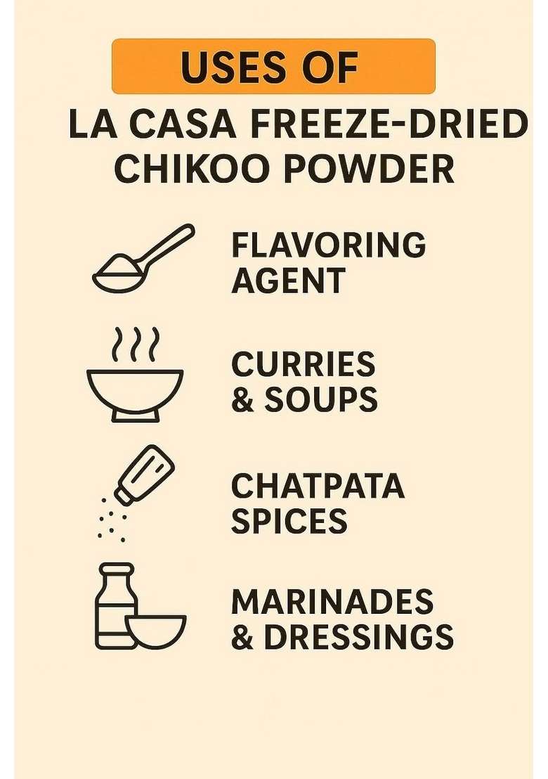 La Casa Freeze Dried Chikoo Sapota Powder 100 Natural No Added Sugar 250G - Indya