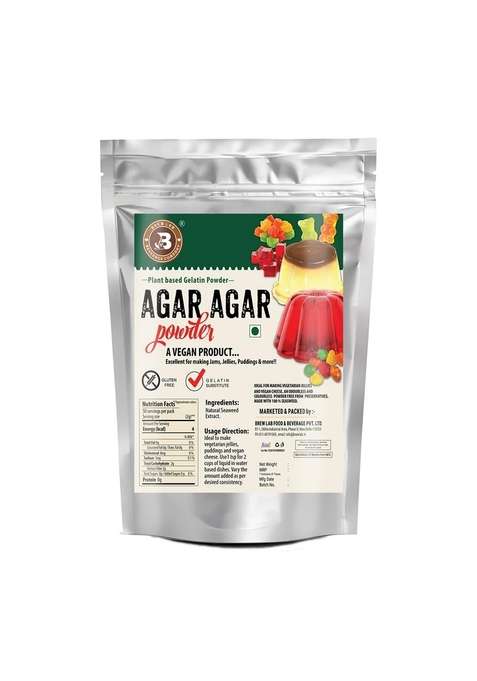 Brew Lab Plant Based Agar Powder A Vegan Product For Jams Jellies Pudding More | 50 Gm