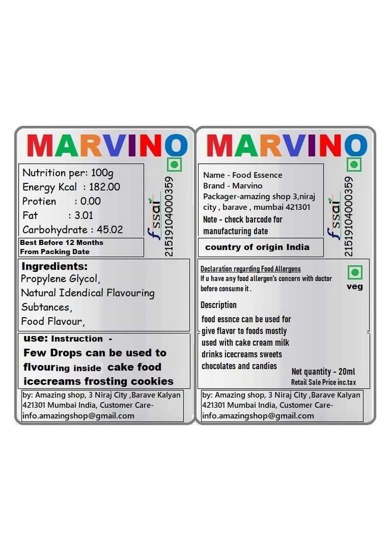 Master Royal Backncook Tools Marvino Mojito Mint Flavour Essence Extracts For Cakes Whip Creams Sweets Choclates And Icecreams - Indya