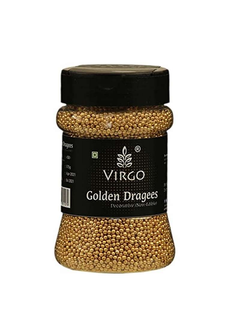 Virgo Dragees Decorative Cake Sprinklers 175G 00 Golden - Indya