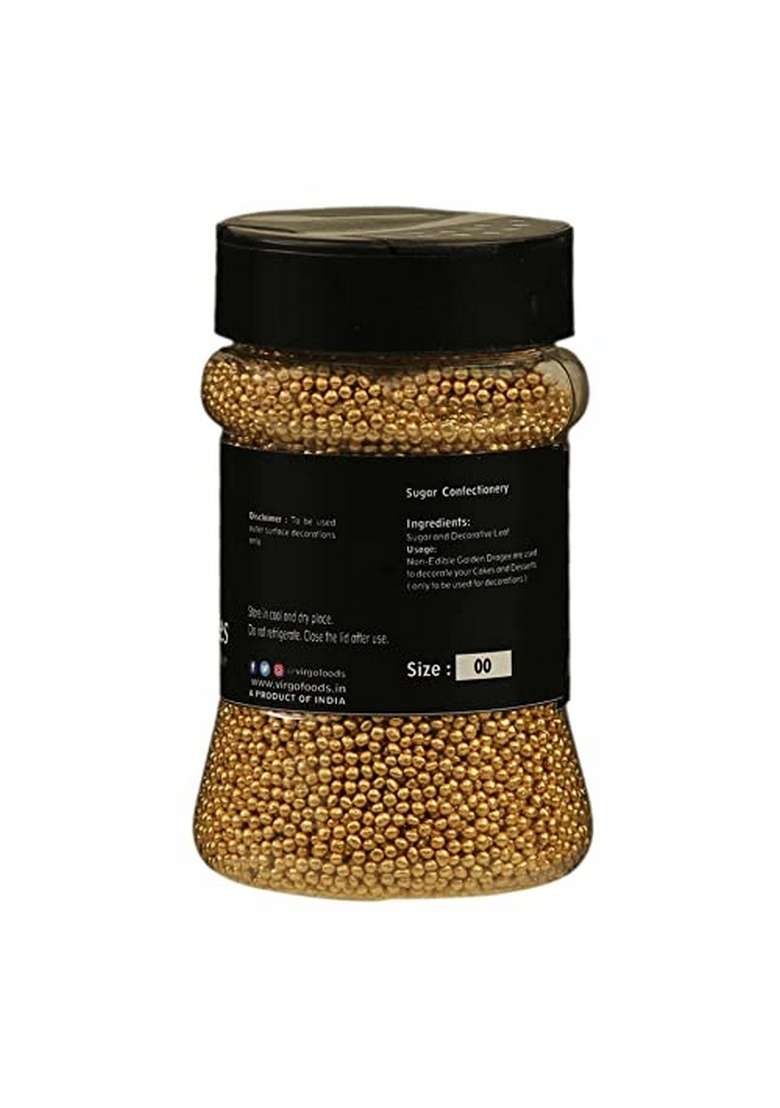 Virgo Dragees Decorative Cake Sprinklers 175G 00 Golden - Indya