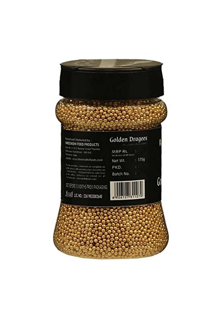 Virgo Dragees Decorative Cake Sprinklers 175G 00 Golden - Indya
