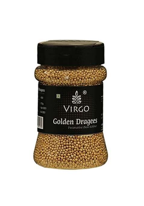 Virgo Dragees Decorative Cake Sprinklers 175G 00 Golden
