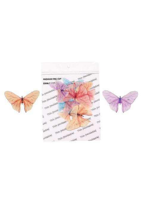 Tastycrafts Pre Cut Wafer Paper | Edible Stick On Cake Décor Pastel Butterfly Mix 10 Pcs