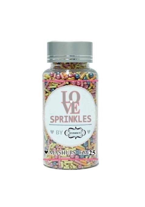 Confect Edible Fusion Mashup | Vibrant Cake Cupcake Sprinkles Mix Decorative Toppings For Baking Desserts Fm25 Vegan Gluten Free Soy Dairy Palm Oil – 120 Gms