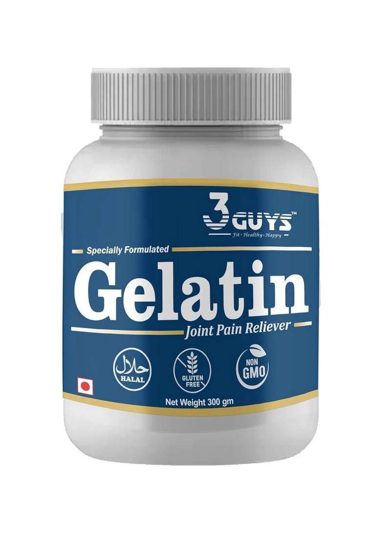 3 Guys Fit Healthy Happy Gelatin Powder For Joint Pain 300 Gram - Indya