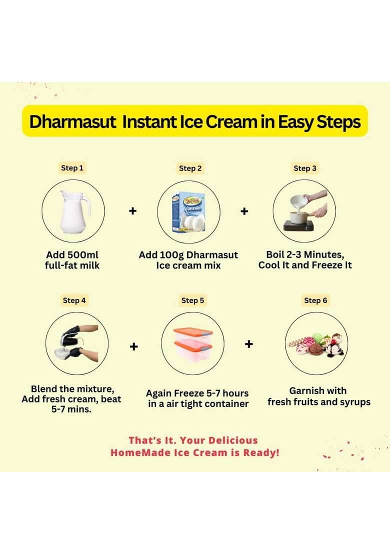 Dharmasut Vanilla Butterscotch Chocolate Ice Cream Powder 300G Pack Of 3 - Indya