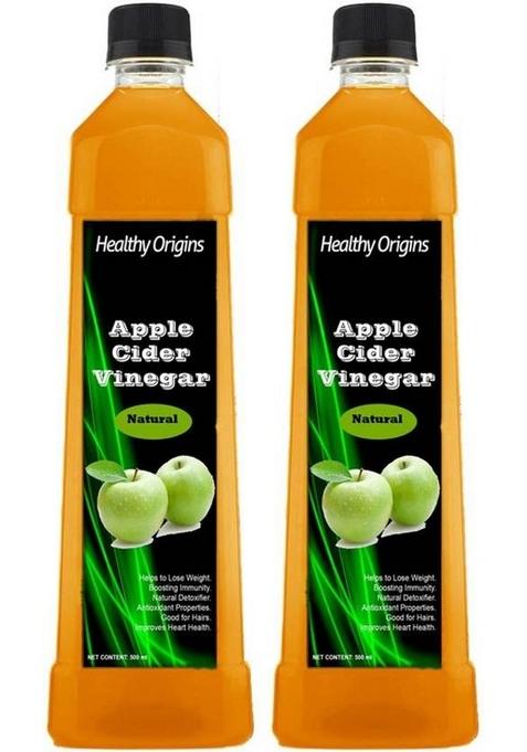 Healthy Origins Organic Apple Cider Vinegar With Mother For Weight Loss 500X2Ml Pro Lg Vinegar&nbsp;&nbsp; 2 X 500 Ml