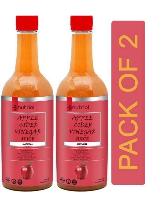 Nutriol Organic Apple Cider Vinegar With Strand Of Mother S27 Advanced Vinegar&nbsp;&nbsp; 2 X 1000 Ml