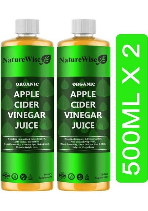 Naturewise Organic Apple Cider Vinegar With Mother For Weight Loss Sa246 Vinegar&nbsp;&nbsp; 2 X 500 Ml