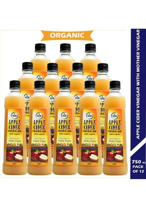 N2B Organic Apple Cider Vinegar 750Ml Pack Of 12 Vinegar&nbsp;&nbsp; X 750 Ml