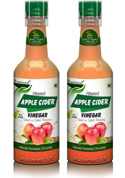 Rawmest Organic Apple Cider Vinegar Filtered And Fermented To 5 Digestive Property Vinegar&nbsp;&nbsp; 2 X 500 Ml