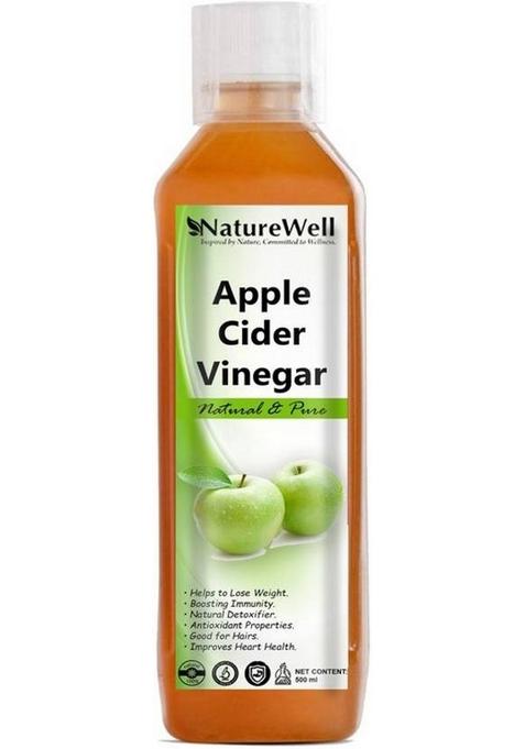 Naturewell Organics Apple Cider Vinegar With Mother Unflavoured 500Ml Gr Premium Vinegar&nbsp;&nbsp; 500 Ml