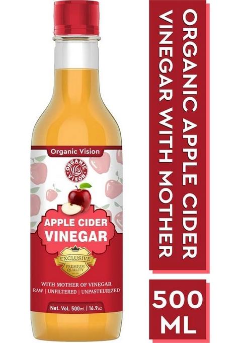 Organicvison Apple Cider Vinegar For Weight Loss With Mother Unfiltered And Undiluted Acv Vinegar&nbsp;&nbsp; 0 5 L