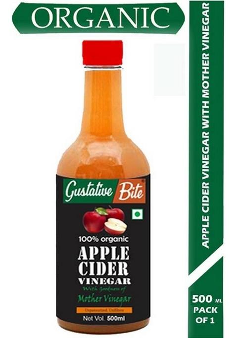 Gustativebite Organic Apple Cidervinegar With Mother Of Vinegar For Weight Loss 500Ml Vinegar&nbsp;&nbsp; 500 Ml