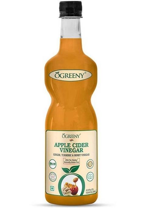 Ogreeny Apple Cider Vinegar Mother With Ginger Turmeric And Honey 750 Ml Made Organic Juice Vinegar&nbsp;&nbsp;