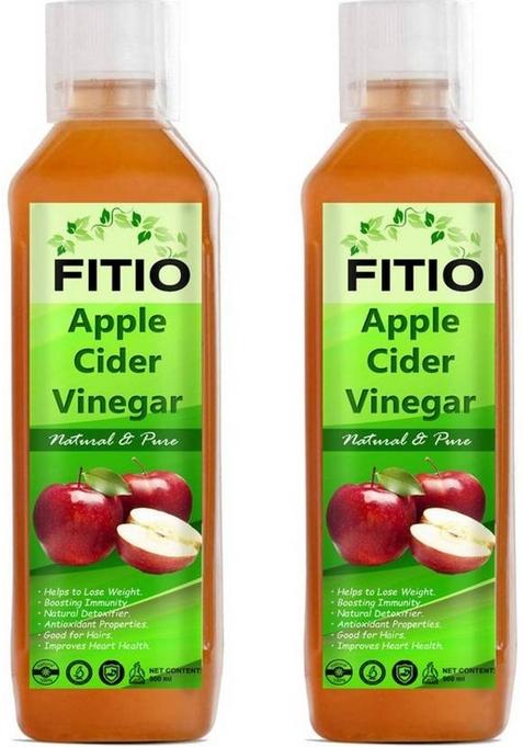 Fitio Organic Apple Cider Vinegar With Mother For Weight Loss V Pack Of 2 Pro Vinegar&nbsp;&nbsp; X 500 Ml