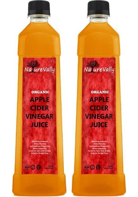 Naturevally Organic Apple Cider Vinegar With Mother For Weight Loss Sa384 Vinegar&nbsp;&nbsp; 2 X 500 Ml