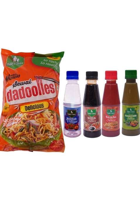 Daddy'S Choice Noodles With Green Chilli Sauce Snacks Soya Non Fruit Vinegar Instant Vegetarian&nbsp;&nbsp; 4 X 87 5 G