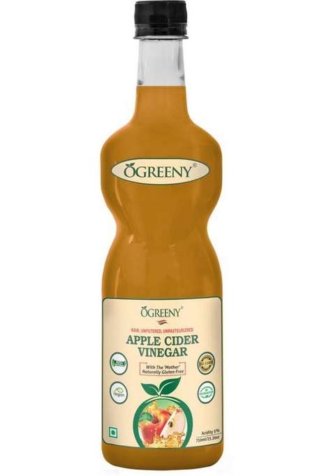 Ogreeny Apple Cider Vinegar With Mother Raw Unfiltered Undiluted Vinegar&nbsp;&nbsp; 750 Ml