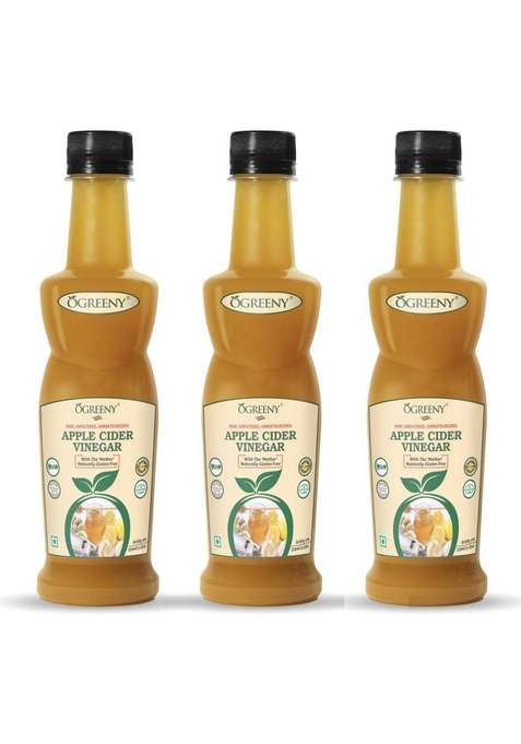 Ogreeny Apple Cider Vinegar With Mother Of Vinegar&nbsp;&nbsp; 3 X 116 67 Ml