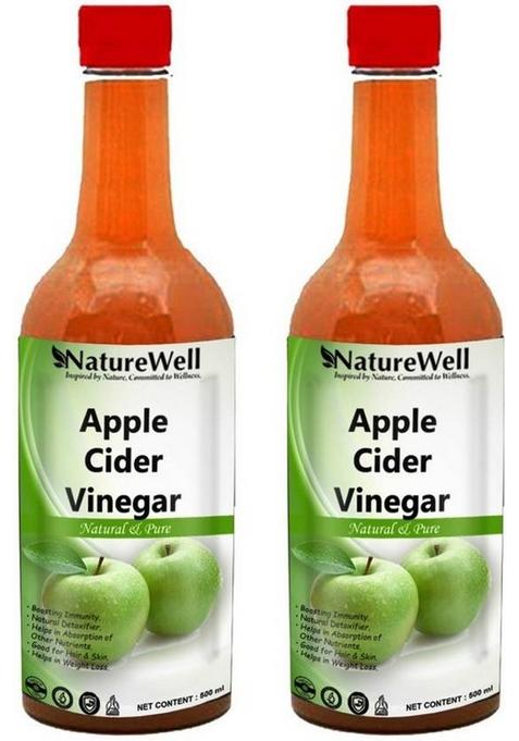 Naturewell Organics Apple Cider Vinegar With Mother For Weight Loss 500Mlx2 Gre Pro Vinegar&nbsp;&nbsp; 2 X 500 Ml