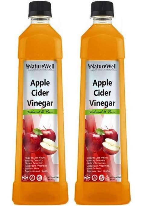 Naturewell Organics Raw Apple Cider Vinegar With Mother For Weight Loss Pack Of 2 Rege Pro Vinegar&nbsp;&nbsp; X 500 Ml