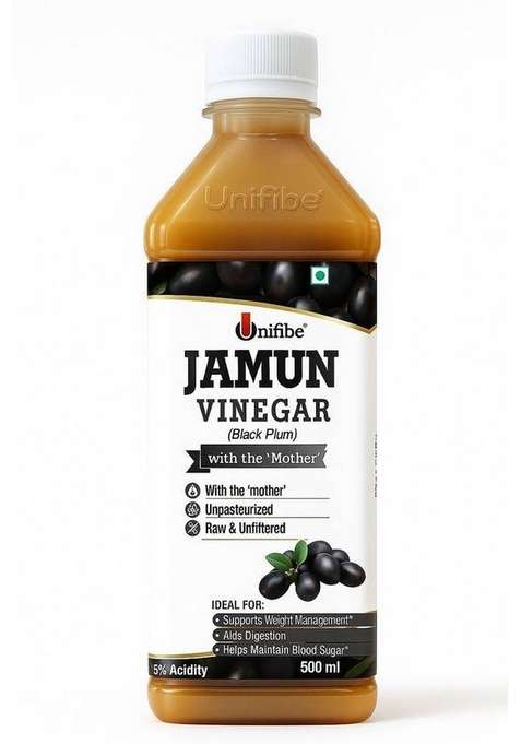 Unifibe Jamun Vinegar With Mothe Unfiltered Made Natural Fruits &nbsp;&nbsp; 500 Ml