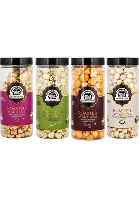Wonderland Roasted Makhana Chaat Masala Wasabi Sriracha Sea Salt Vinegar Assorted Nuts&nbsp;&nbsp; 4 X 100 G
