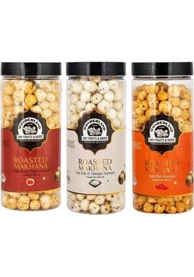 Wonderland Roasted Makhana Thai Sweet Chilli Sea Salt Vinegar Peri Foxnuts Assorted Nuts&nbsp;&nbsp; 3 X 100 G