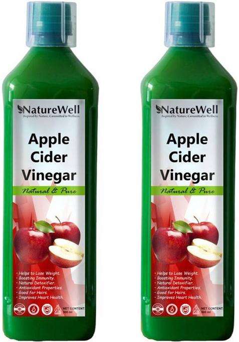 Naturewell Apple Cider Vinegar For Weight Loss With Mother Of 500Ml X2 Re Premium Vinegar&nbsp;&nbsp; 2 X 500 Ml