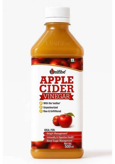 Unifibe Natural Apple Cider Vinegar With Mother Of – 500 Ml | Raw Unfiltered Unpasteurized Vinegar&nbsp;&nbsp;