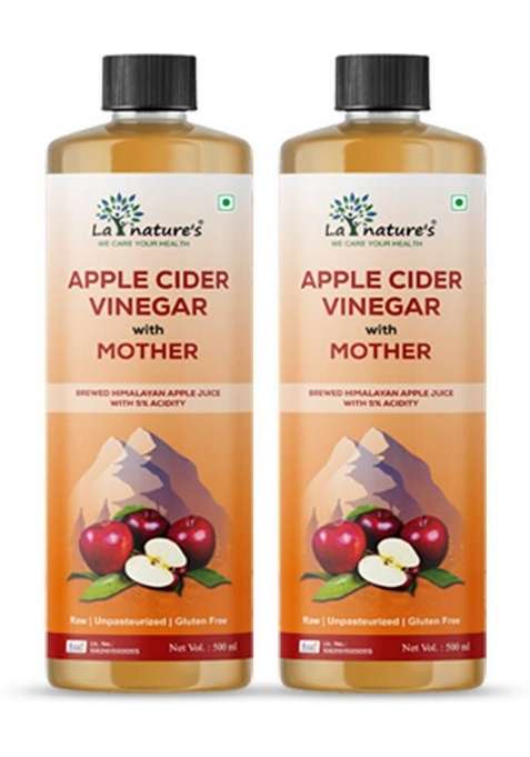 La Natures Apple Cider Vinegar With Mother Raw And Unfiltered 1000 Ml Pack Of 2 Vinegar&nbsp;&nbsp; X 500