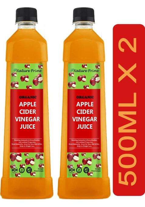 Nature Prime Apple Cider Vinegar With Mother For Weight Loss S38 Pro Vinegar&nbsp;&nbsp; 2 X 500 Ml