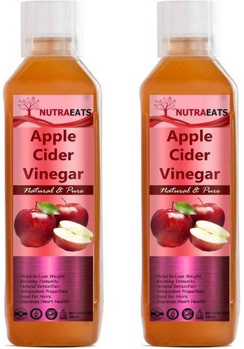 Nutraeats Advanced Organic Apple Cider Vinegar With Mother For Weight Loss L Pack Of 2 Vinegar&nbsp;&nbsp; X 500 Ml