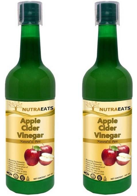 Nutraeats Advanced Organic Apple Cider Vinegar With Mother For Weight Loss Pack Of 2 Vinegar&nbsp;&nbsp; X 500 Ml