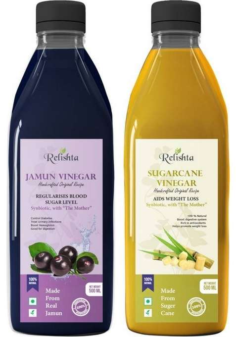 Relishta Jamun Sugarcane Vinegar With Mother Pack Of 2 Vinegar&nbsp;&nbsp; X 250 Ml