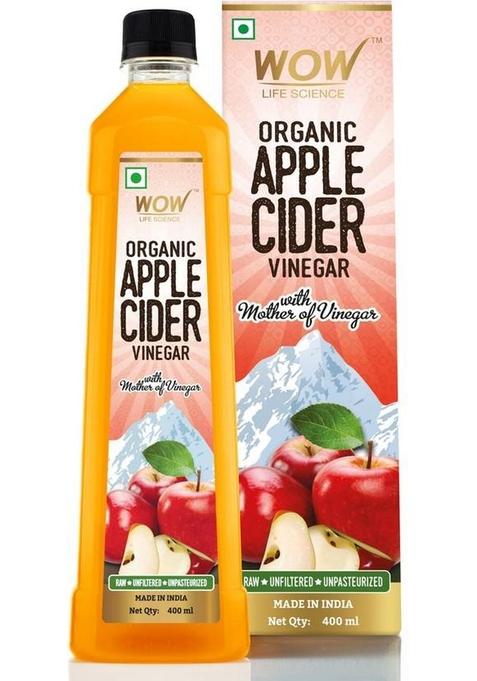 Wow Life Science Organic Apple Cider Vinegar With Strand Of Mother Not From Concentrate Vinegar&nbsp;&nbsp; 400 Ml