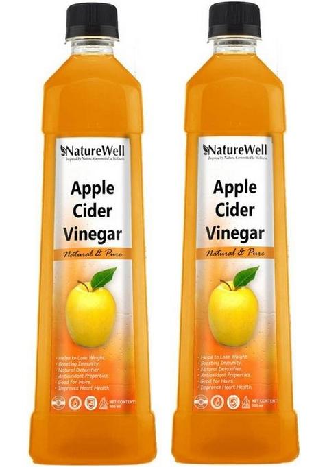 Naturewell Organic Apple Cider Vinegar With Mother For Weight Loss Pack Of 2 Vinegar&nbsp;&nbsp; X 500 Ml