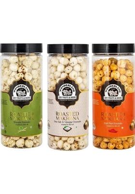 Wonderland Roasted Makhana Wasabi Sea Salt Vinegar Peri Foxnuts Assorted Nuts&nbsp;&nbsp; 3 X 100 G