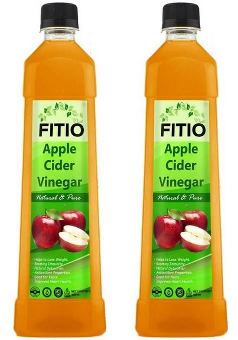 Fitio Nutrition Organic Apple Cider Vinegar With Mother For Weight Loss Pack Of 2 Ultra Vinegar&nbsp;&nbsp; X 500 Ml