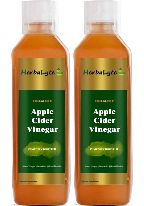 Herbalyte Organic Apple Cider Vinegar With Strand Of Mother C35 Vinegar&nbsp;&nbsp; 2 X 500 Ml
