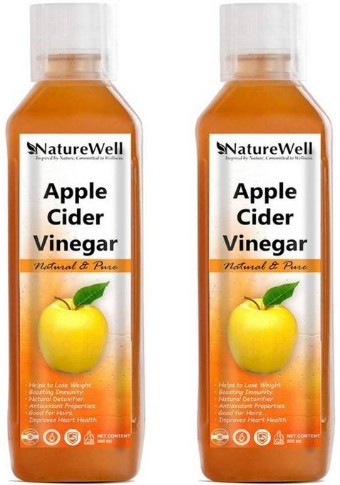 Naturewell Organics Organic Apple Cider Vinegar Raw Unfiltered With Mother 500Mlx2 Or Vinegar&nbsp;&nbsp; 2 X 500 Ml