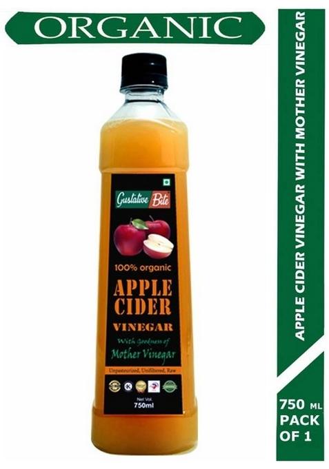 Gustativebite Organic Apple Cider Vinegar With Mother Of For Weight Loss 750Ml Vinegar&nbsp;&nbsp; 750 Ml