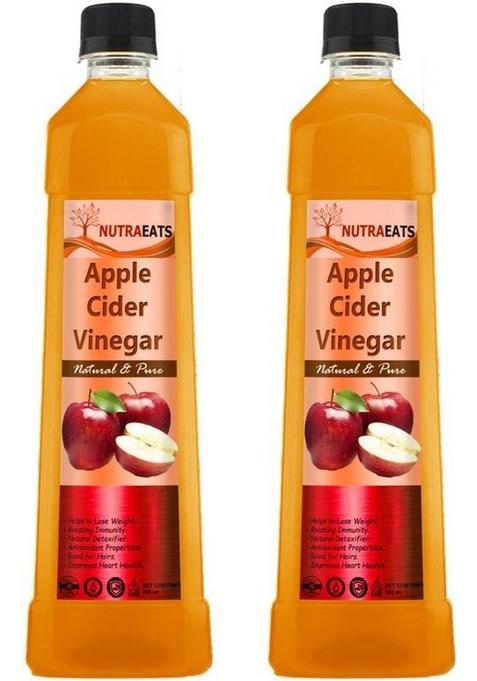 Nutraeats Organic Apple Cider Vinegar With Mother For Weight Loss A Pack Of 2 Vinegar&nbsp;&nbsp; X 500 Ml