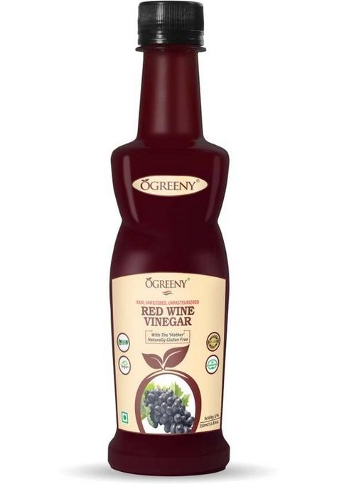 Ogreeny Red Wine Vinegar With Mother Organic For Weight Loss Vinegar&nbsp;&nbsp; 350 Ml